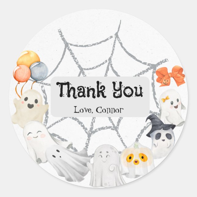 Sticker Rond Belle fête d'anniversaire d'Halloween (Devant)