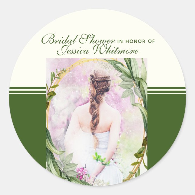 Sticker Rond Belle Fête des mariées à thème du jardin (Devant)