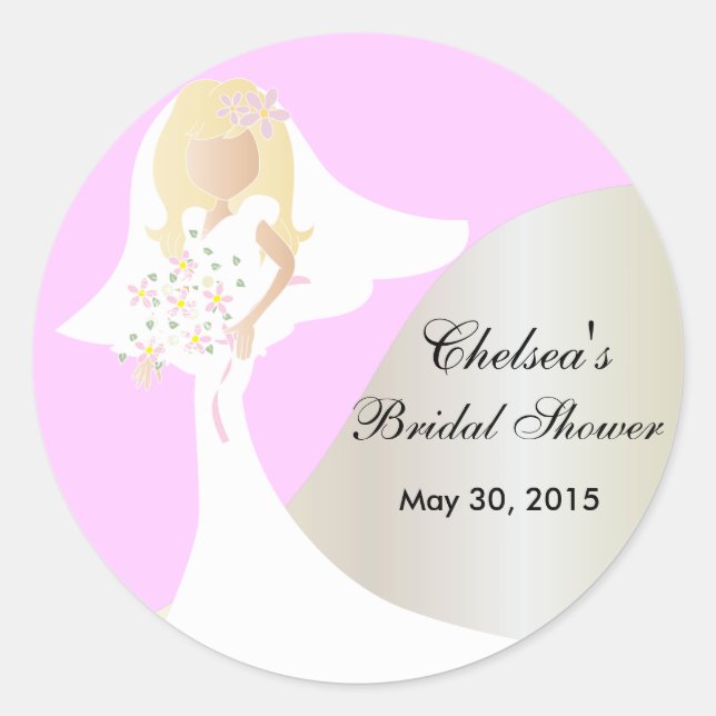 Sticker Rond Belle Fête des mariées de mariée (Devant)