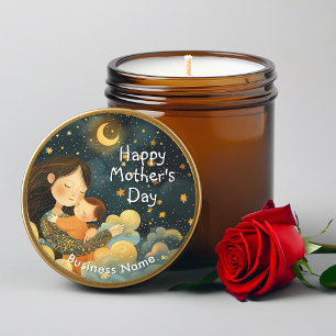 Sticker Rond Belle illustration de Mère & Enfant   Fête des mèr