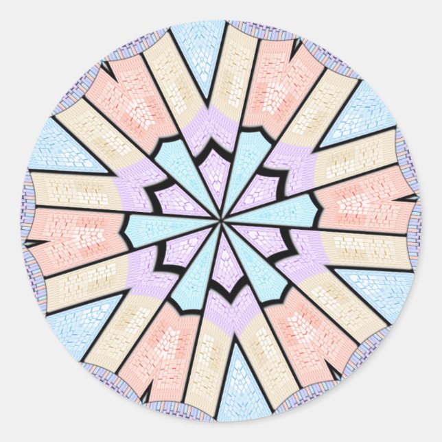 Sticker Rond Belle Impression Géométrique Pastel Extraordinaire (Devant)