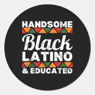 Sticker Rond Belle Latino Noire Et Afro Latino Éduquée Afr