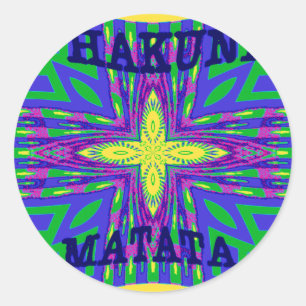 Sticker Rond Belle Mombasa Kanga Hakunamatata Tribal