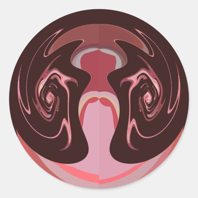 Sticker Rond Belle Motif Maroon Africain Design d'impression (Devant)