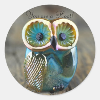 Sticker Rond Belle perle de chouette en lampadaire