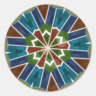 Sticker Rond Belle Tendance asiatique Textile Design Art