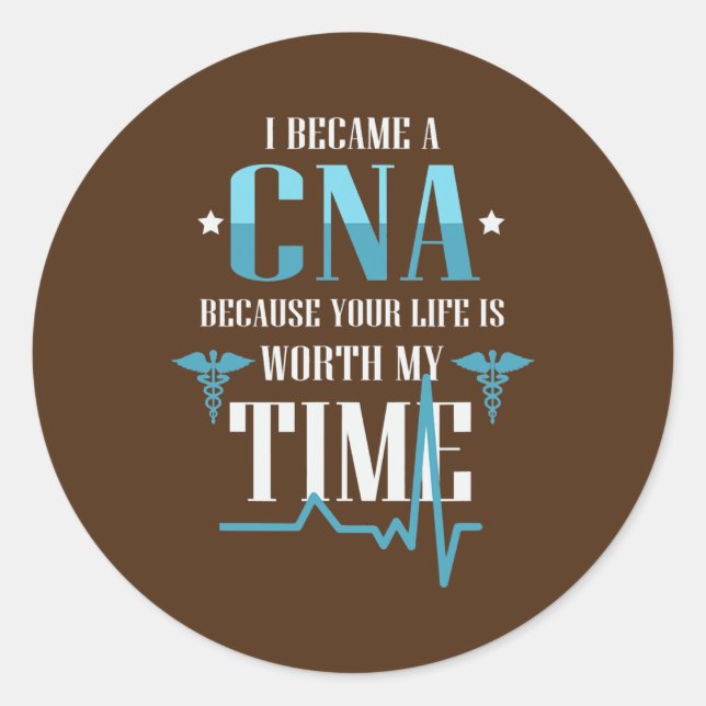 Sticker Rond Belle Vêtements CNA Infirmière inscrite (Devant)