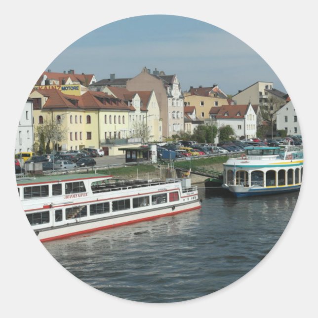 Sticker Rond Belle ville de Ratisbonne (Devant)