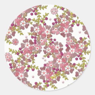 Sticker Rond Belles fleurs en verre