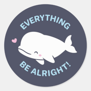 Sticker Rond Bélouga Bélouga, Tout Baleine Bien Jouer