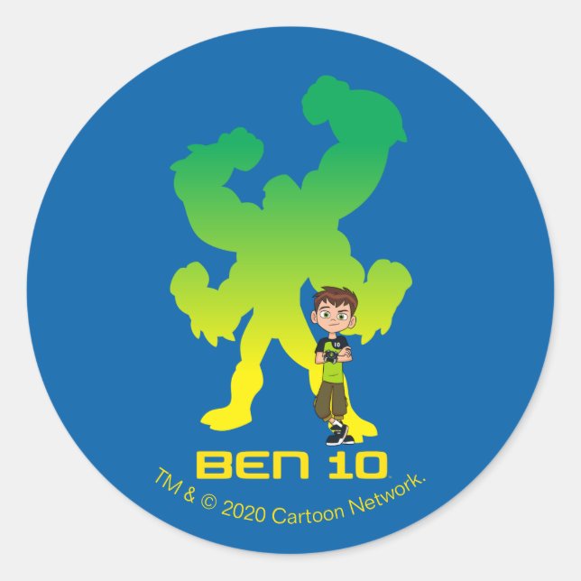 Sticker Rond Ben 10 & Four Arms Shadow (Devant)