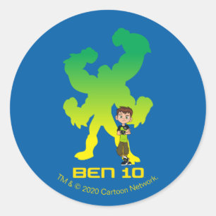 Sticker Rond Ben 10 & Four Arms Shadow