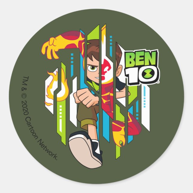 Sticker Rond Ben 10 Transformation de l'ADN de l'hémataste (Devant)