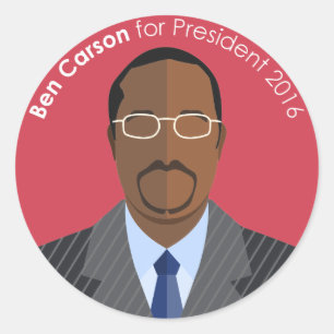Sticker Rond Ben Carson 2016 pour l'autocollant de coutume de