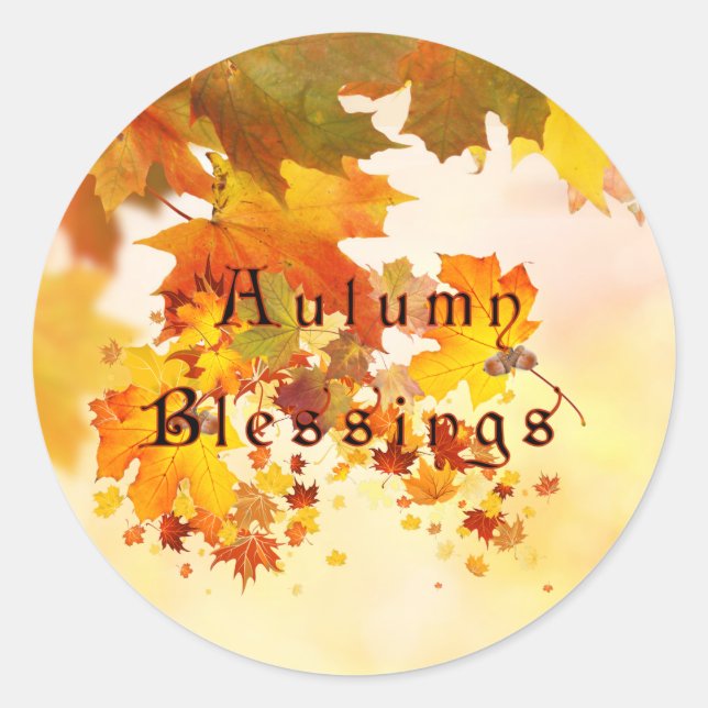 Sticker Rond Bénédiction d'automne (Devant)