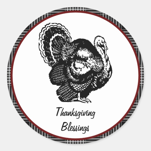 Sticker Rond Bénédiction de Thanksgiving (Devant)