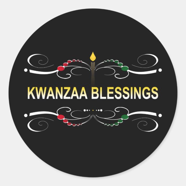 Sticker Rond bénédiction kwanzaa sophistiquée (Devant)