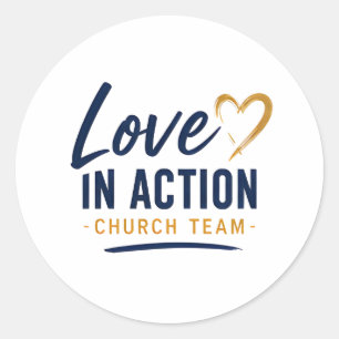 Sticker Rond Bénévole de l'église Love in Action