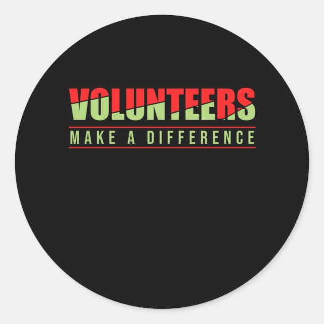 Sticker Rond Bénévoles Faire une différence Secourt bénévole G (Devant)