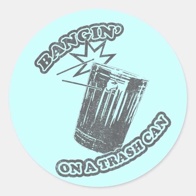 Sticker Rond Bengin sur une poubelle (Devant)