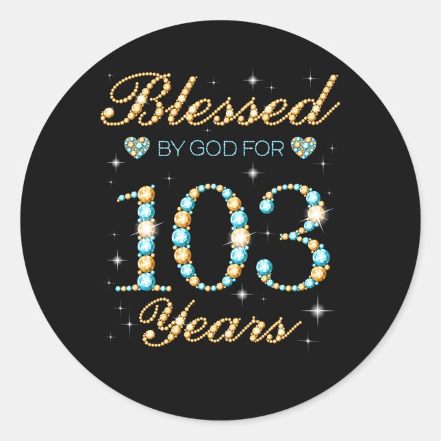 Sticker Rond Béni Par Dieu Pour 103 103E Py (Devant)