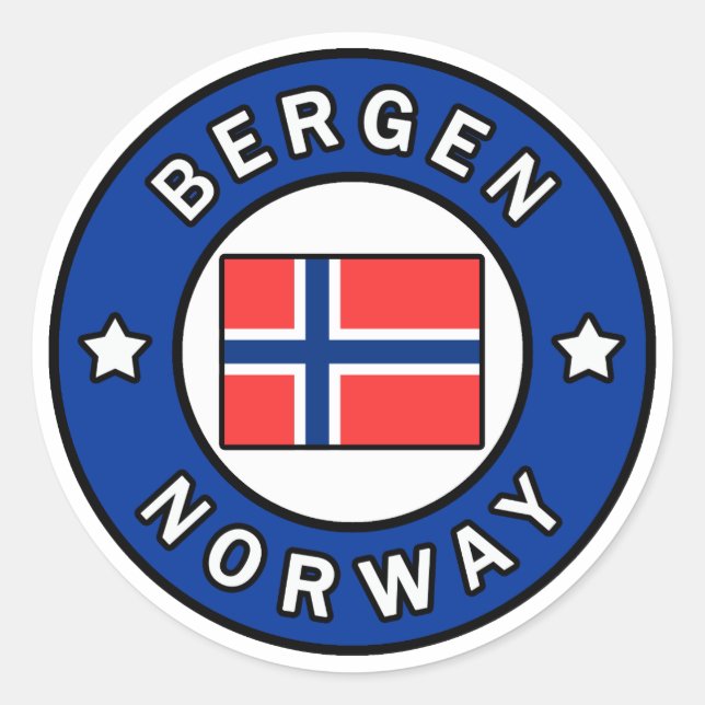 Sticker Rond Bergen Norvège (Devant)