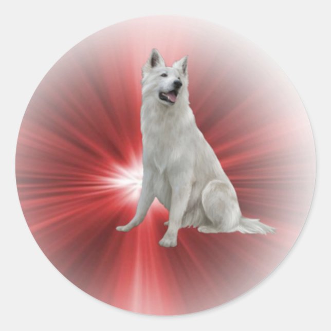 Sticker Rond Berger allemand blanc (Devant)