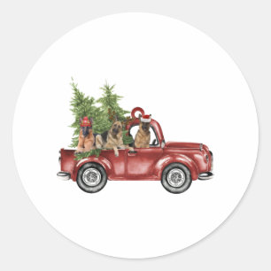 Sticker Rond Berger allemand Joyeux Noël Idées Chien Cosplay