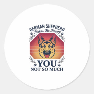 Sticker Rond Berger Allemand Toi Chien Rétro Crépuscule Pattes_
