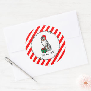 Sticker Rond Berger australien de Noël (bleu merle tan/w 1)