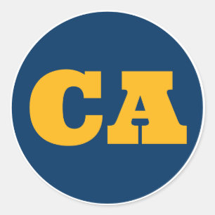 Sticker Rond Berkeley (CA) - Bleu x Or x Blanc