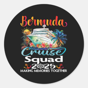 Sticker Rond Bermuda Cruise Squad 2025 Bermuda Friend Family Cr