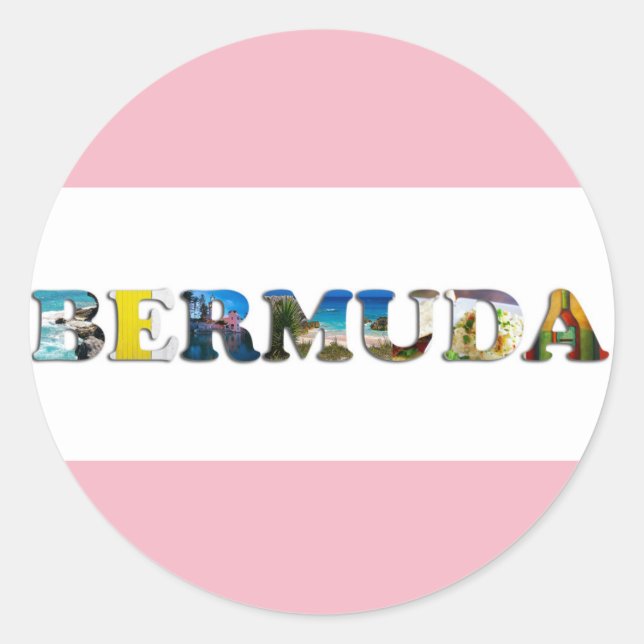 Sticker Rond Bermudes Tropical Beach Travel Photo (Devant)