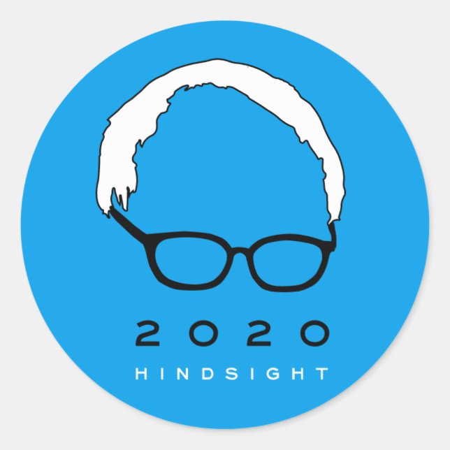 Sticker Rond Bernie Sanders 2020 rétrospective (Devant)