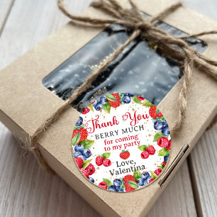 Sticker Rond Berries colorées Merci Berry Beaucoup d'anniversai