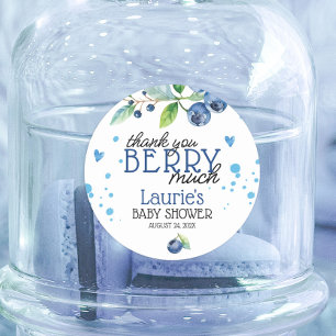 Sticker Rond Berry de bleuets Berry Merci beaucoup