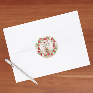 Sticker Rond Berry First Strawberry et Bear Anniversaire