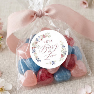 Sticker Rond Berry in Love Bridal Shower Wild Berries & Flowers