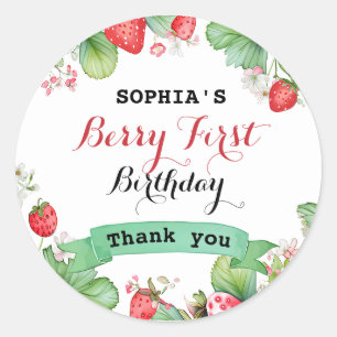 Sticker Rond Berry Lovely Premier anniversaire