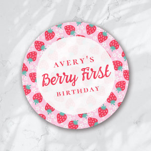 Sticker Rond Berry Premier anniversaire Fraise Daisy