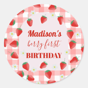 Sticker Rond Berry Premier Anniversaire fraise Premier 1er Bien