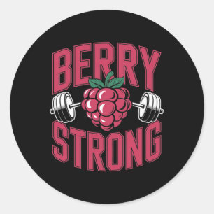 Sticker Rond Berry Strong - Fitness Poids Bodybuilding
