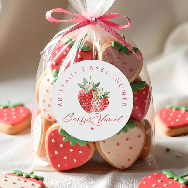 Sticker Rond Berry Sweet Baby shower (Créateur téléchargé)