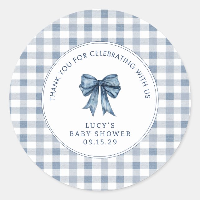Sticker Rond Berry Sweet Baby shower Blueberry Bow Merci (Devant)