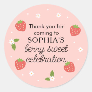 Sticker Rond Berry Sweet Celebration fraise fête d'anniversaire