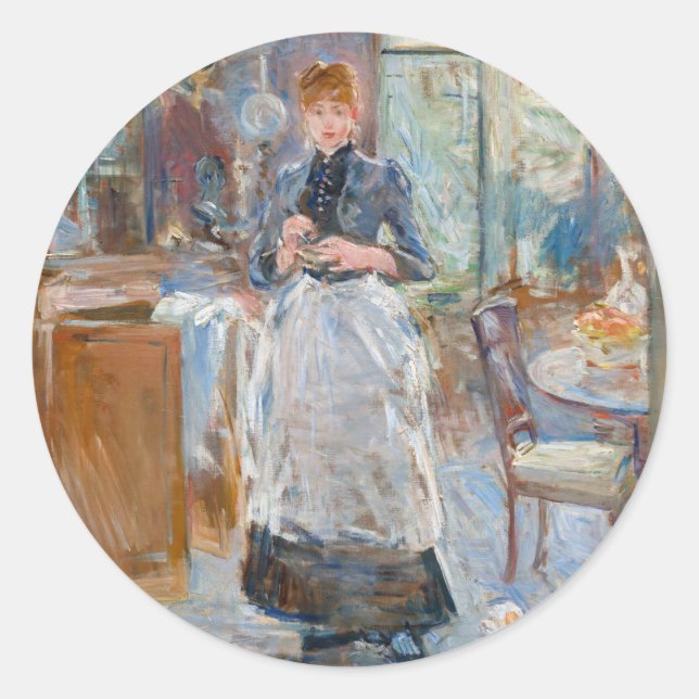 Sticker Rond Berthe Morisot - Dans la salle à manger (Devant)