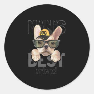 Sticker Rond Best Friend French Bulldog