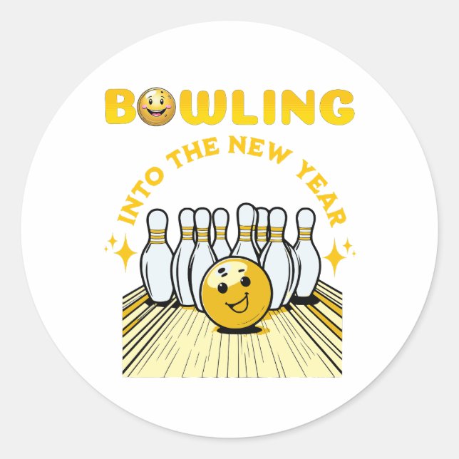 Sticker Rond Best holiday gift for Bowling lover in new year (Devant)