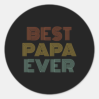 Sticker Rond Best Papa Ever Grand