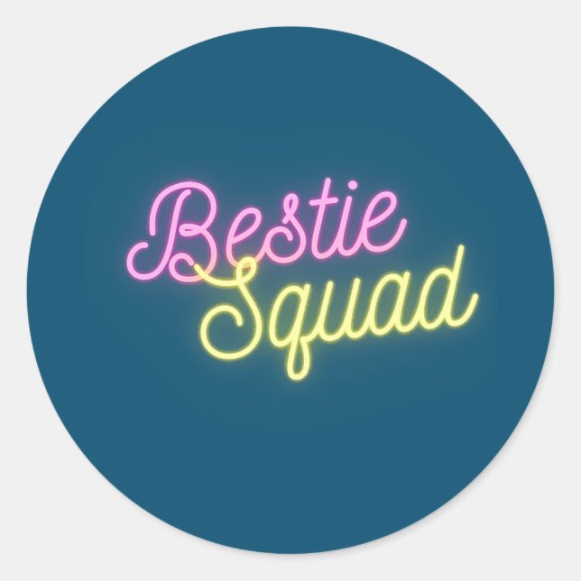 Sticker Rond Bestie Squad Best Friends Forever  (Devant)